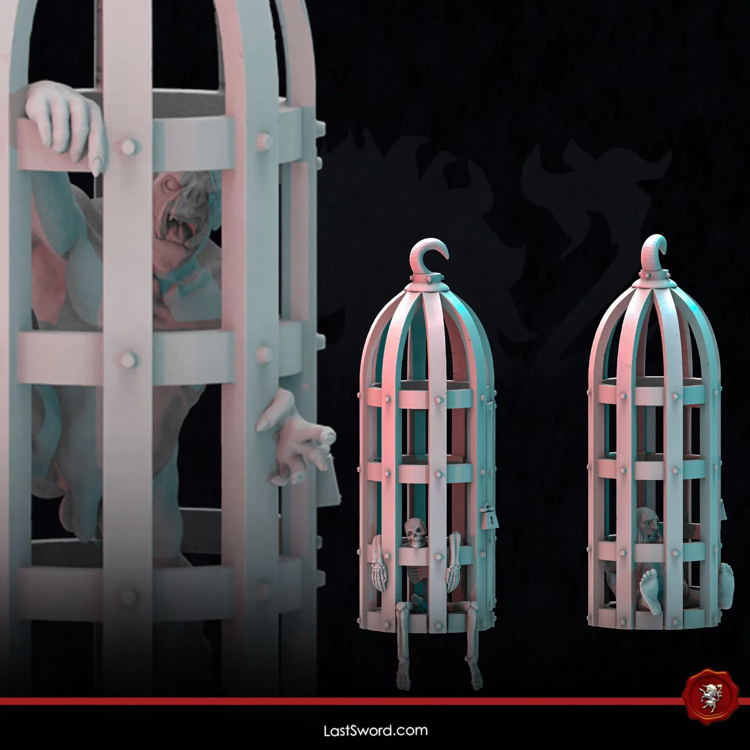 Cages and Prisoners Last Sword Miniatures