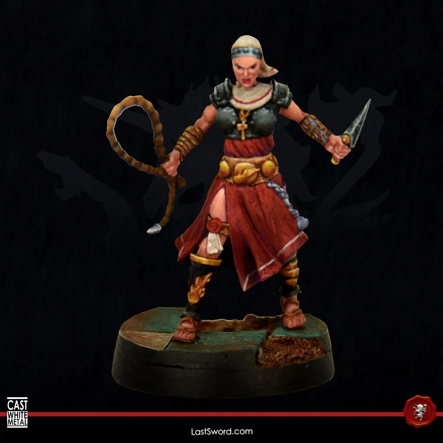 Sister of Serens with dagger and whip | Last Sword Miniatures