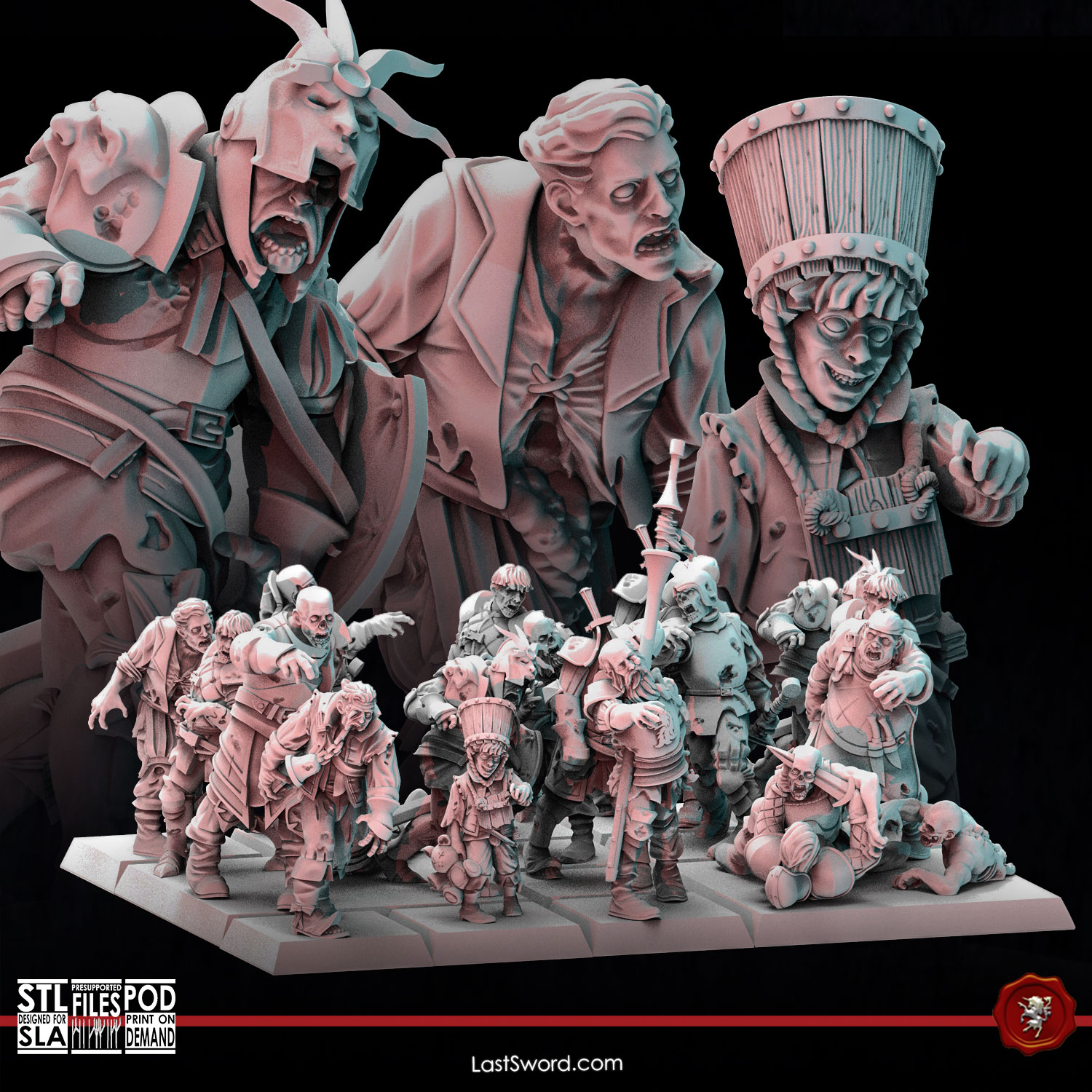 Human Zombies, Regiment (12+2) – Physical Models | Last Sword