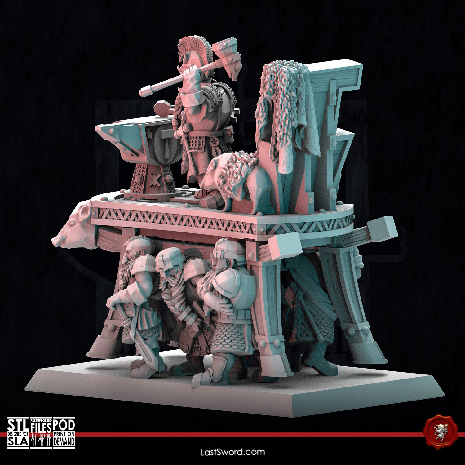 Dwarf Rune Priest on Throne - Image 3